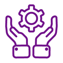 Business support icon purple
