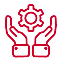 Business support icon red
