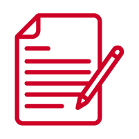 Grant writing icon red
