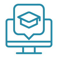 Online learning icon blue