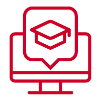 Online learning icon red