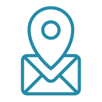 Mail address icon blue