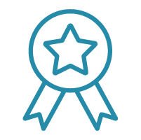 Award ribbon icon blue
