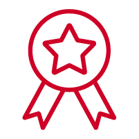 Award ribbon icon red